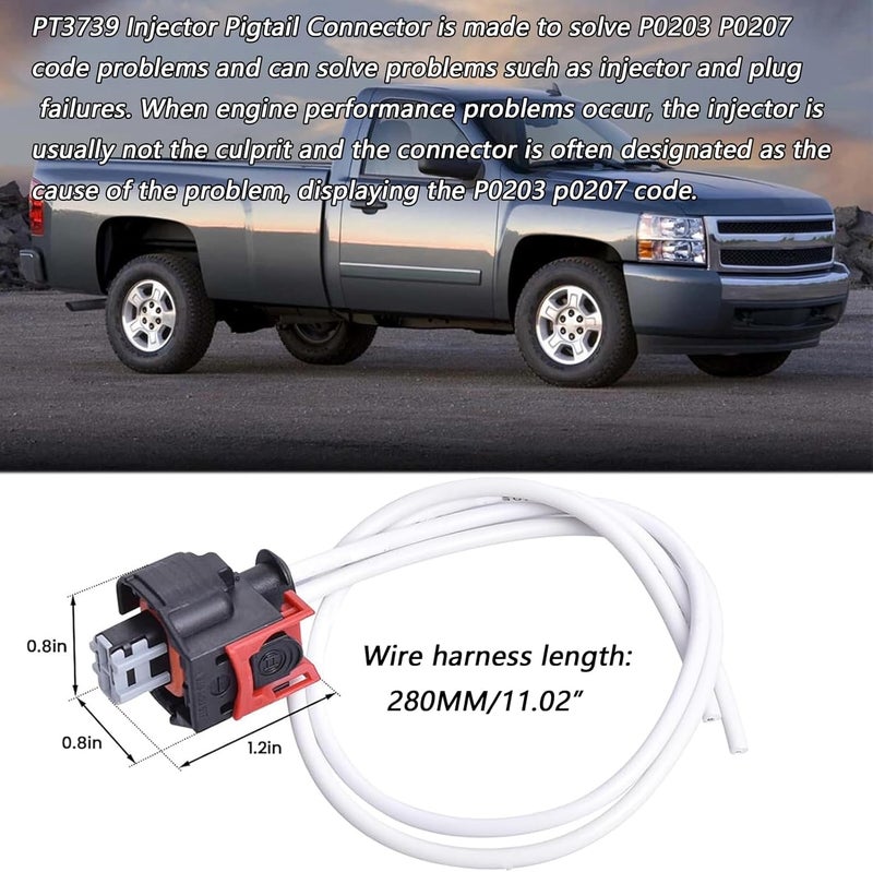 Micarun 8 Pcs 2 Wires Equipment Fuel Injector Repair Wiring Harness Pigtail Plug Fit for 2017-2024 Chevy/GMC 6.6L Duramax L5P Replaced OE# 19368140 / PT3739 - Image 5